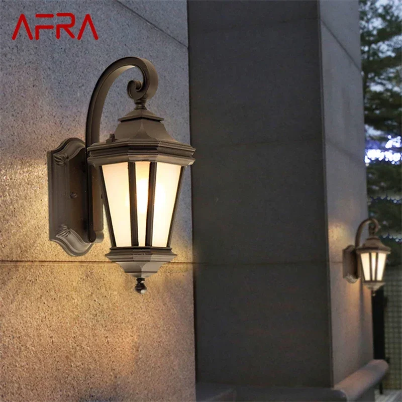 AFRA-Lámparas LED de pared para exteriores, modernas, eléctricas, sencillas, impermeables, para balcón, pasillo, patio, Villa, puerta, Hotel