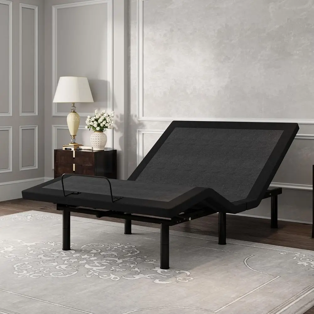 إطار سرير Twin XL قابل للتعديل مع جهاز تحكم عن بعد لاسلكي، إمالة الرأس/القدم، سعة 750 رطل، محرك هادئ، سهل التجميع، يتميز مضاد للشخير