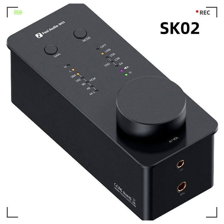 Fosi Audio SK02 Desktop Earphone Decoder All-in-One Audiophile Portable DSD Audio Decoder