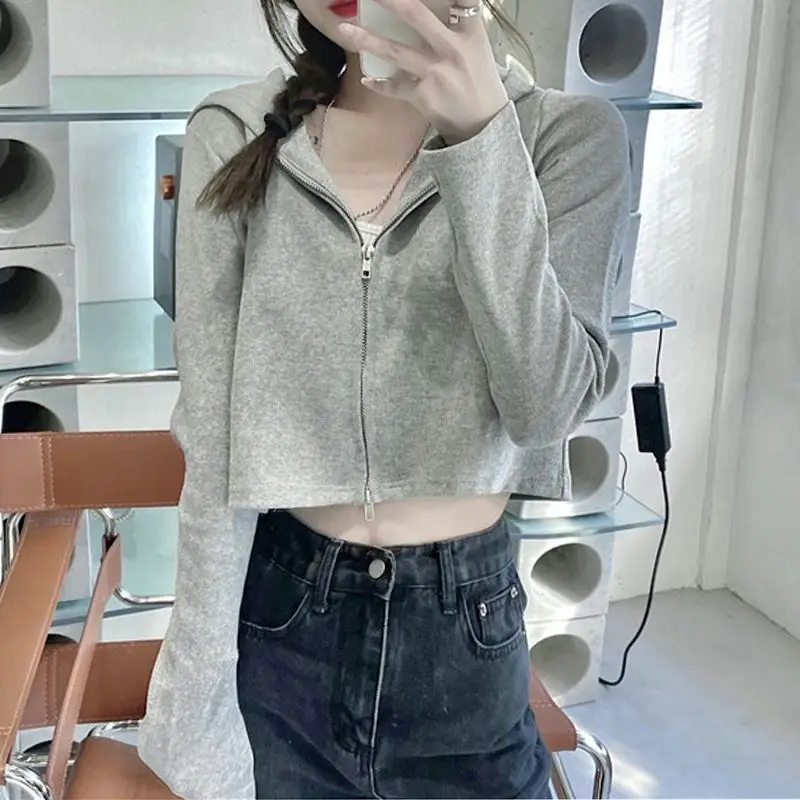 

Толстовки на молнии с капюшоном, женская одежда, подкладка, термовязание, рабочая форма, консервативная школьница, несколько плеч, Y2K