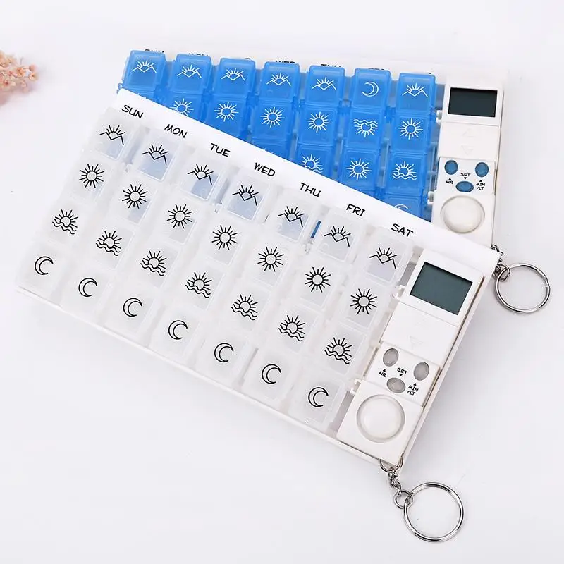 携帯型電子スマート薬箱ピルオーガナイザー目覚まし時計タイマー付き耐久性のある収納容器高齢者向け