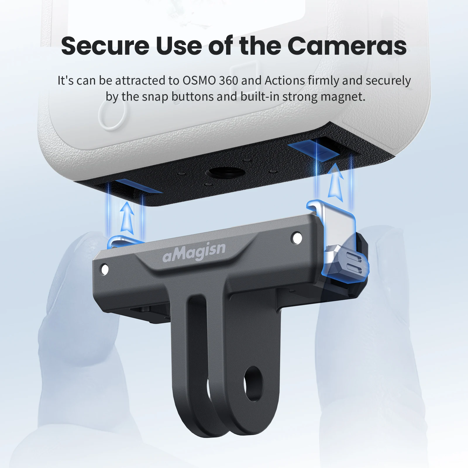 حامل aMagisn سريع التحرير لـ DJI Osmo 360، قاعدة مغناطيسية بلاستيكية مع محول قفل مخلب آمن لملحقات Osmo360