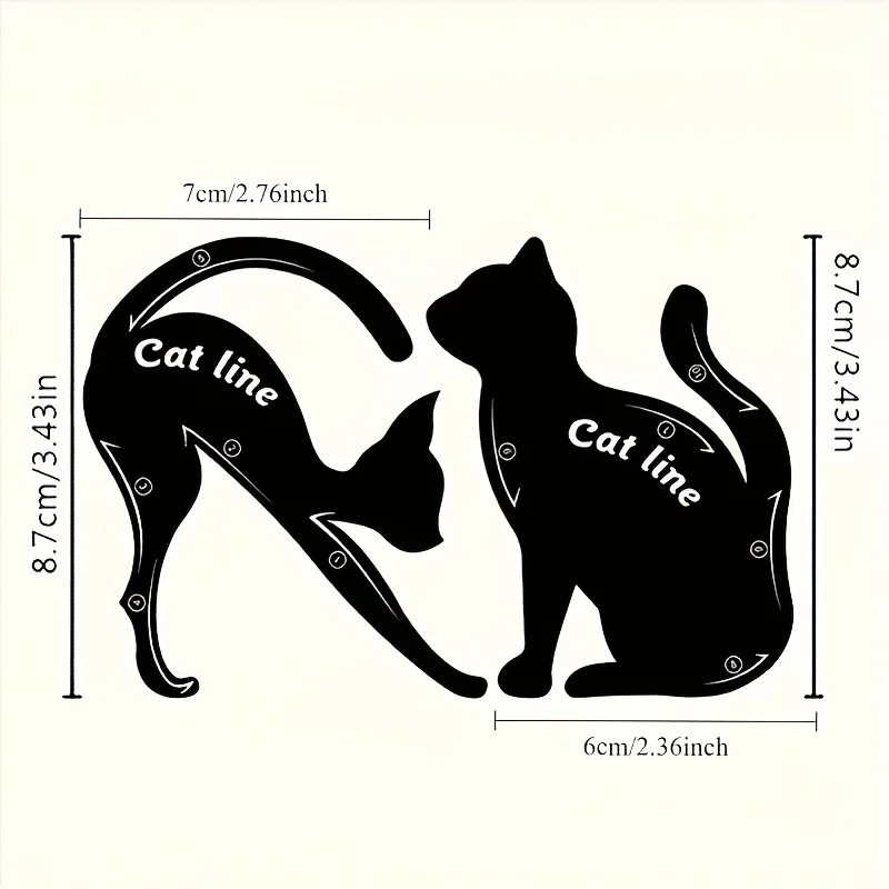 2 pçs estêncil de delineador para cima ferramenta de maquiagem dos olhos modelo shaper modelo gato linha estênceis cartão delineador linha de gato estênceis de delineador