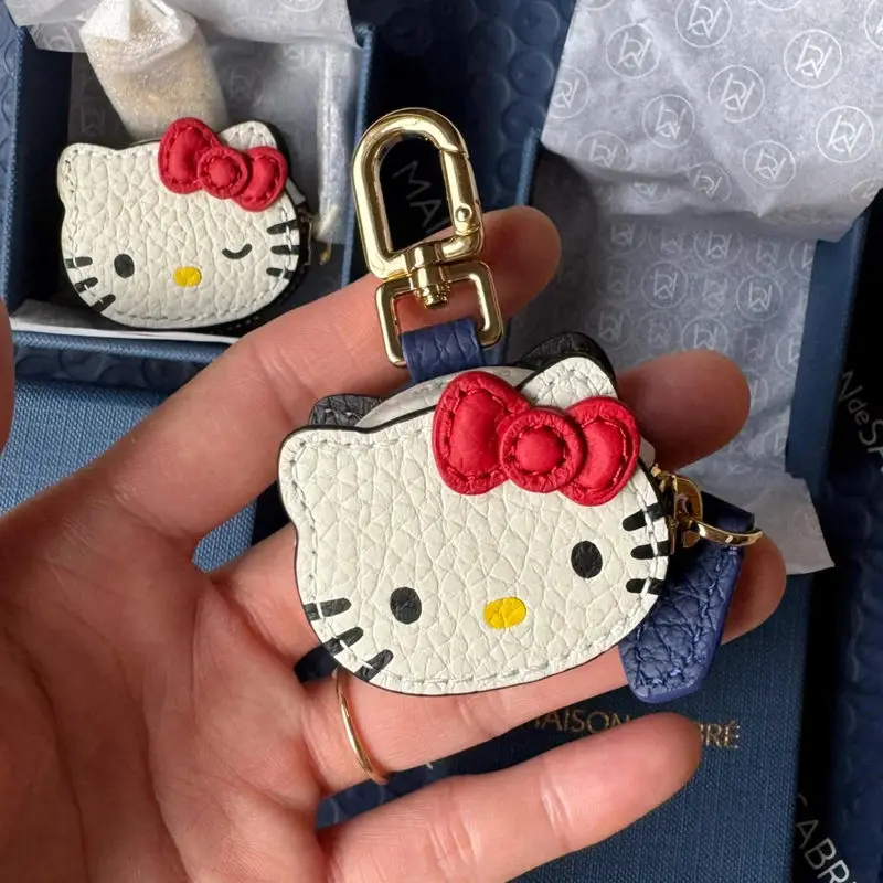 

New Kawaii Hello Kitty Cartoon Leather Bag Keychain Pendant Personalized Creative Fashion Accessory For Clothing Birthday Gift