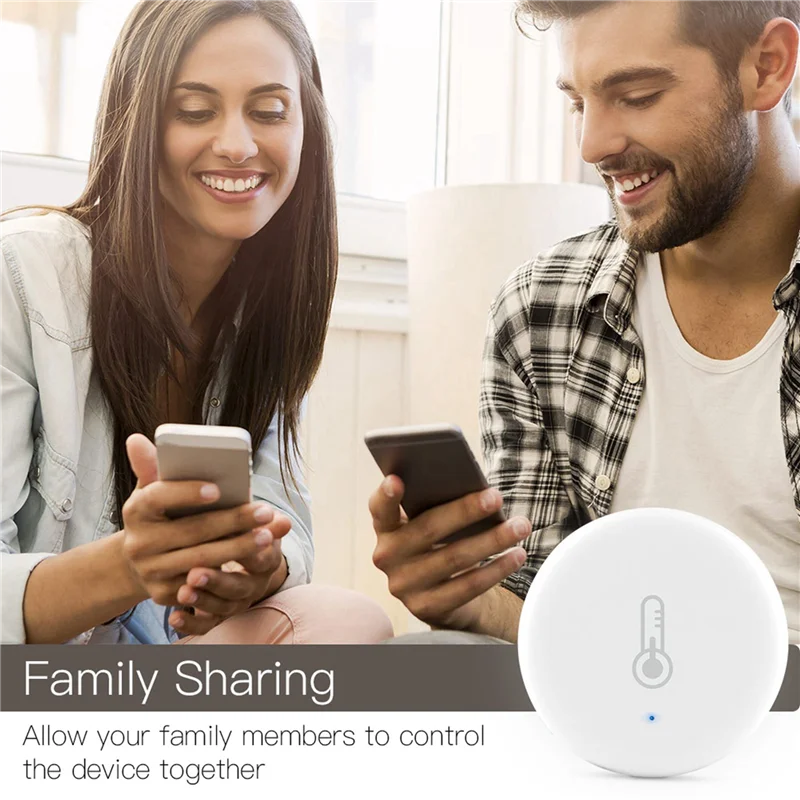

ABGB-6X Tuya Smart Zigbee 3.0 Интеллектуальный датчик температуры и влажности с питанием от батареи Безопасность с Tuya Smart Life Alexa (B)