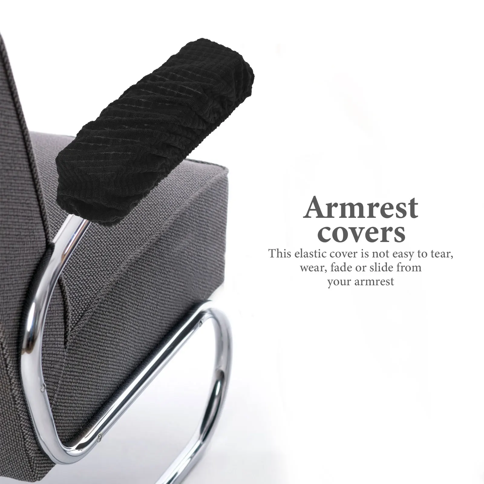 

4 Pcs Chairs Gaming Cover Arm Rest Covers for Armrest Pads Office Black Sleeves