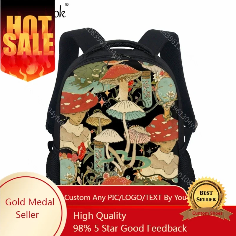 

Psychedelic Mushroom Plant Print School Bag Popular Book Bag for Kindergarten Kids Casual Travel Backpack Knapsack