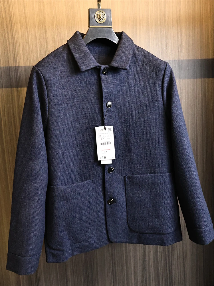 

Мужское повседневное модное осеннее тюре, очаровательное легкое деловое пальто, приятное для кожи, дышащее пальто с откидным воротником для отдыха