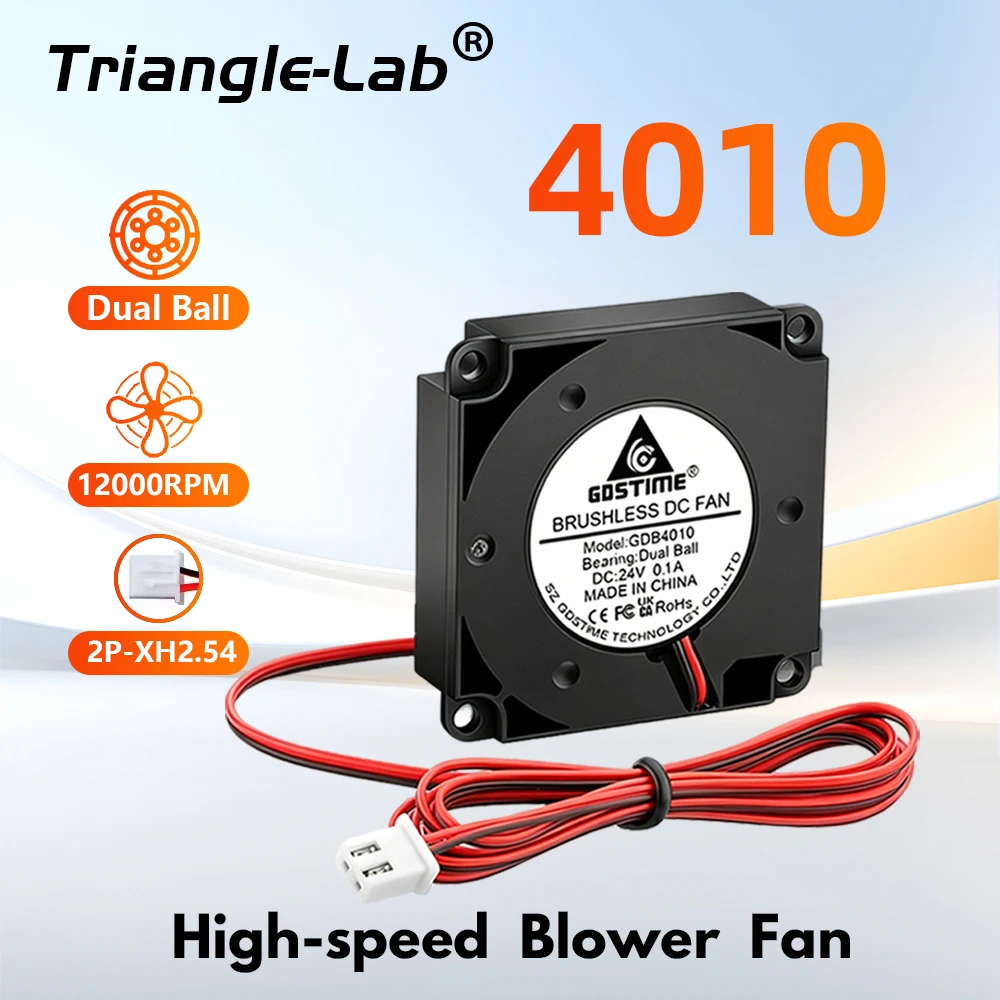 

Trianglelab® Gdstime 4010 Fan 24V 40mm*10mm Dual Ball&Sleeve Cooler Fan DC Brushless Blower fan for A4T 3D Printer Parts Cooling