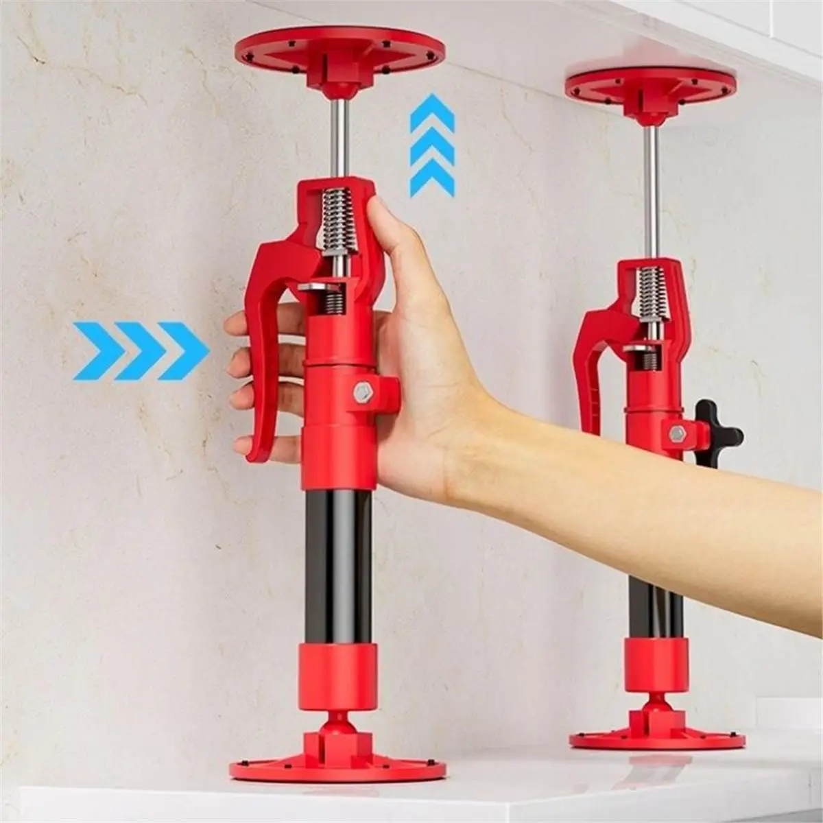 1 Pair Adjustable Support Rods 30-60cm Telescopic 'Third Hand' Tool for Cabinet Installation, Drywall Support
