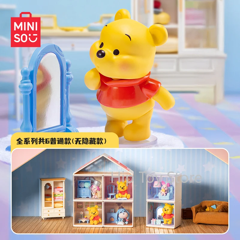 

MINISO Disney Winnie The Pooh Home Moments Series Blind Box Guess Bag Mystery Box Toys Doll Cute Anime Figure Desktop Collection