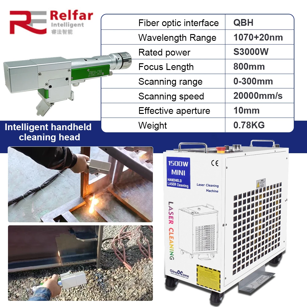 2000W Laser Cleaning Machine Rust Removal Cleaning Oil Paint Cleaning Width 300MM for Metal Rust Removing 1500W Laser Cleaner