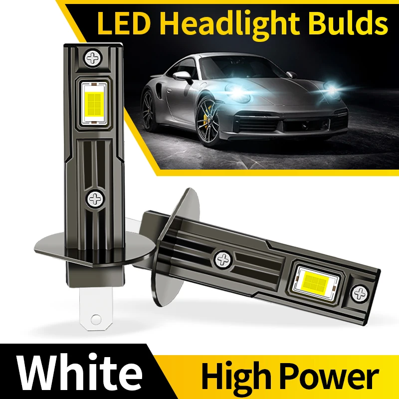

2PCS H1 LED Headlight Bulbs for Car Canbus High Power Auto Lights 20000LM 60W Mini Size Focus Automobile Headlamp Fog Lamp 12V