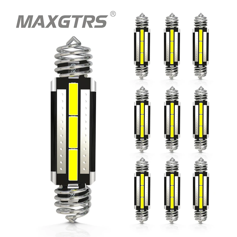 10x C5W LED CANBUS 31mm Festoon C10W 32mm 36 38 39 41 42 mm 12V Car Interior Light 7020 SMD Auto License Plate Dome Reading Lamp