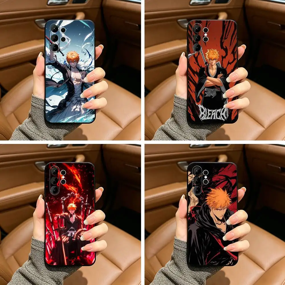 I-Ichigo B-B-BLEA-CH K-Kurosaki -IKB Phone Case For Samsung S25,S24,S21,S22,,Plus S23,S30,Ultra,S20,Fe,Lite,Black Soft Silicone