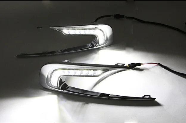 car bumper headlight for Peugeot 2008 daytime light 2014~2016y motor car accessories LED auto headlamp for fog light