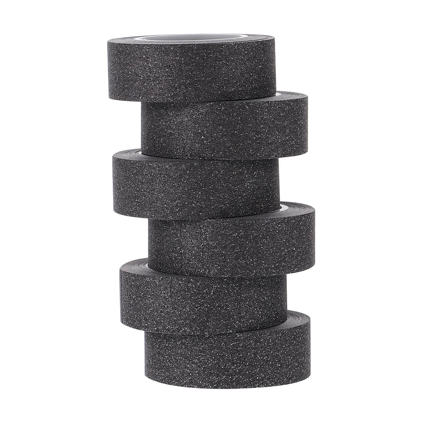 

6 Rolls Black Glitter Paper Tape Decorative DIY Scrapbook Craft Tape Roll Bright Color Portable for Crafting Art Projects Gift