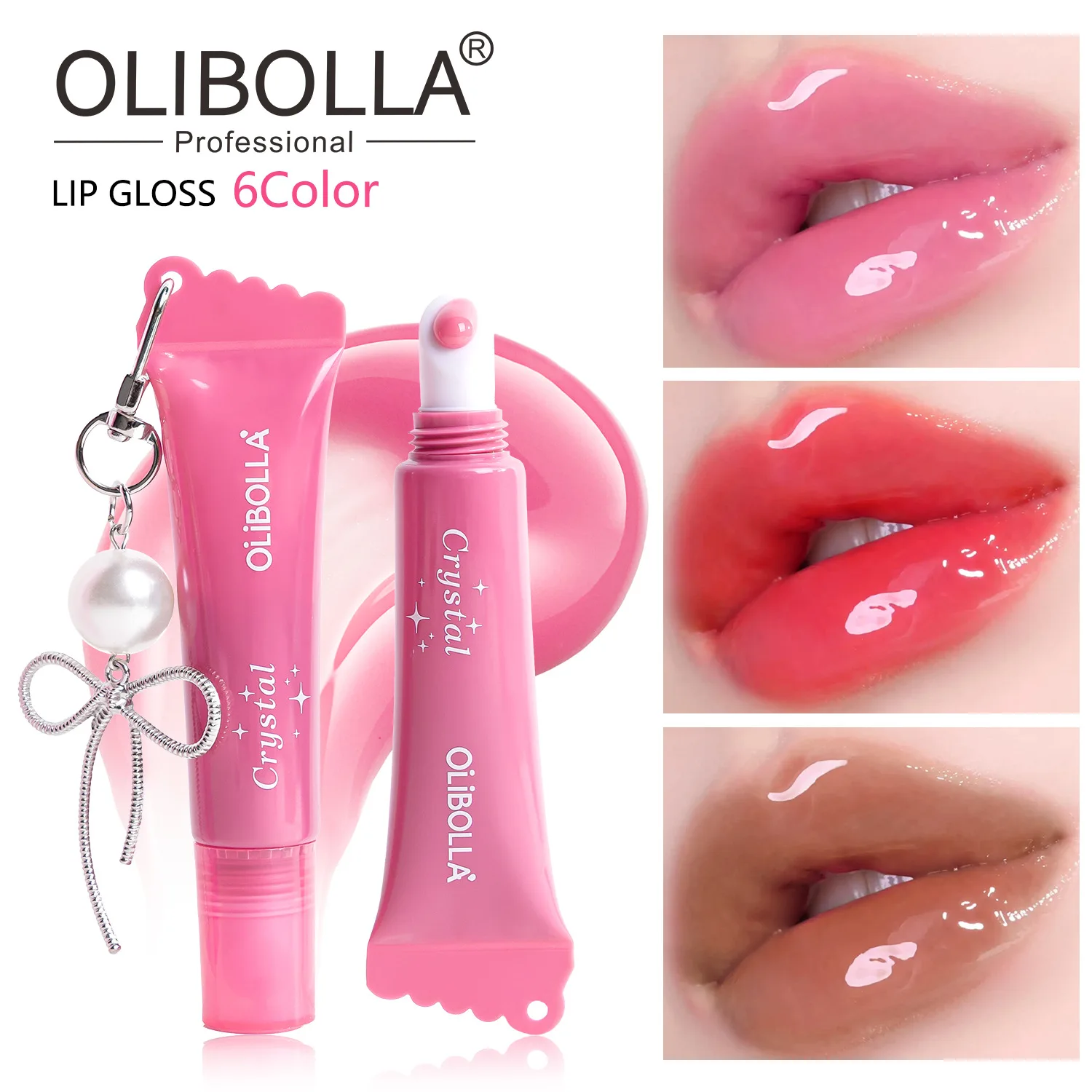 Water gloss lip gloss moisturizing liquid, non greasy, diamond glitter lip gloss, makeup glitter liquid, lipstick, pearl lips