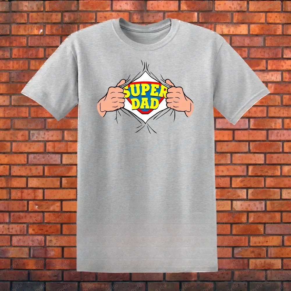 Super Dad Hands Tearing Shirt Grafik-T-Shirt für Männer, lustiges Vatertagsgeschenk, lässiges Kurzarm-Neuheits-T-Shirt aus Baumwolle