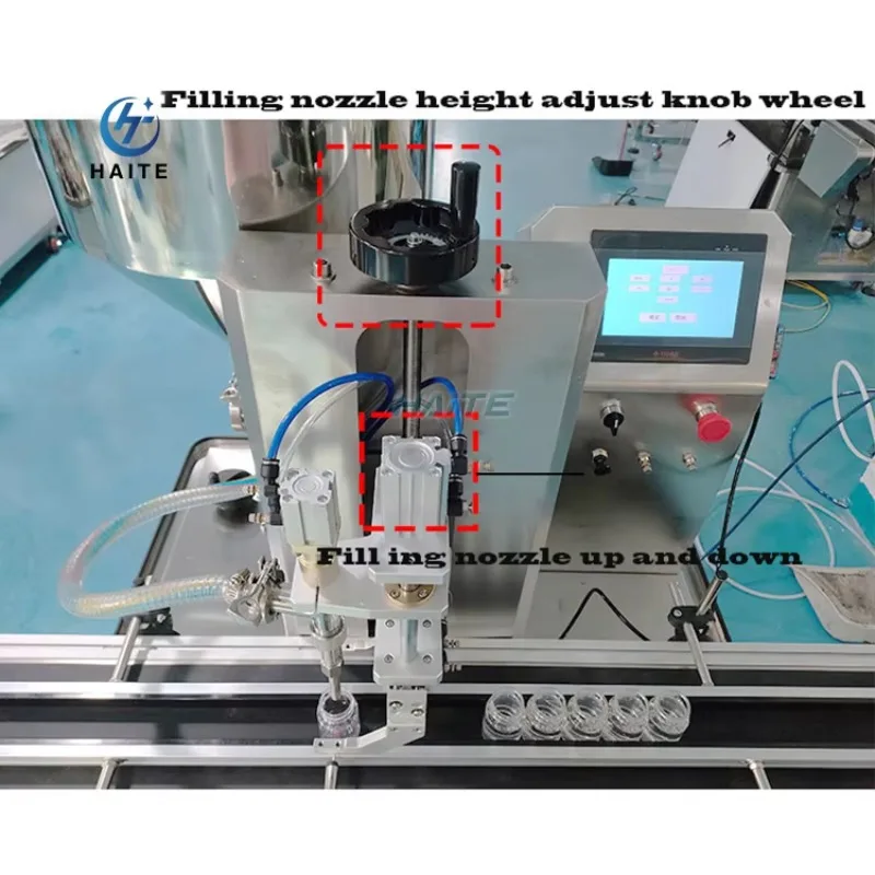 Automatic Pneumatic Piston Pump Dispenser 1 Nozzle Cosmetics Conveyor Skincare Cream Filling Machine Production Line