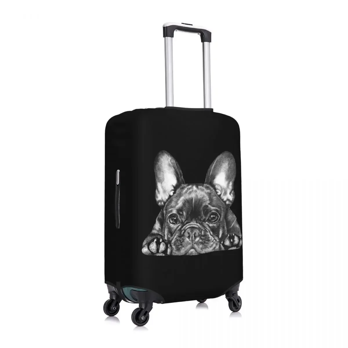 Custom Frenchie Dog French Bulldog Travel Luggage Cover Dust Proof Suitcase Cover Protector Fit 18-32 Inch