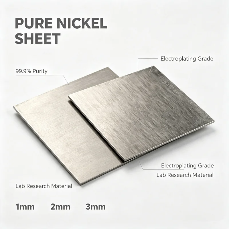99.9% High Purity N6 Nickel Plate 1mm 2mm 3mm Nickel Anode Sheet For Electroplating Electrolysis Scientific Research
