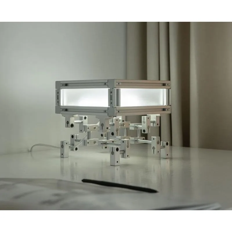 Desktop lamp, industrial style square living room bedroom study desktop art ornament ambient lamp desk lamp