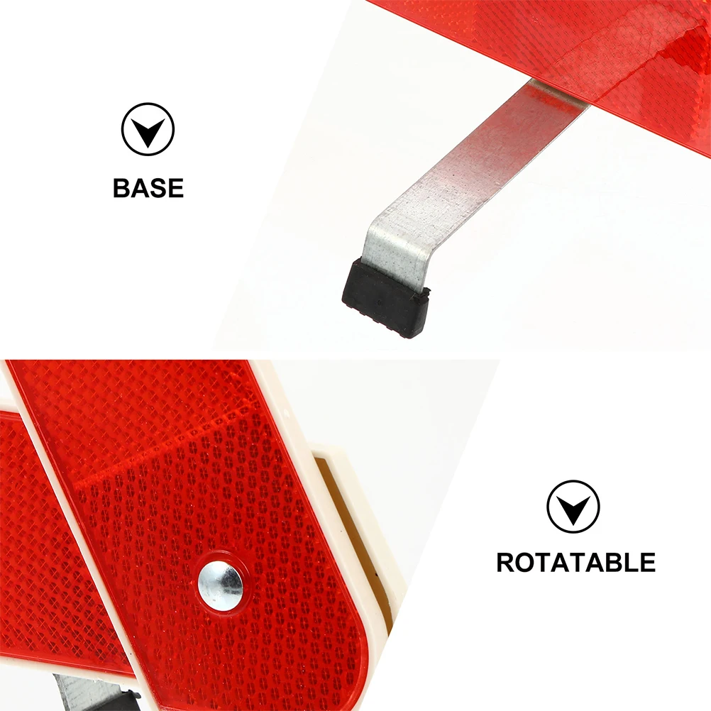 Triangle Warning Sign Reflective Plastic Stickers Emergency Kit Foldable Car Safety Signs Vehicle Triangle Road Warning