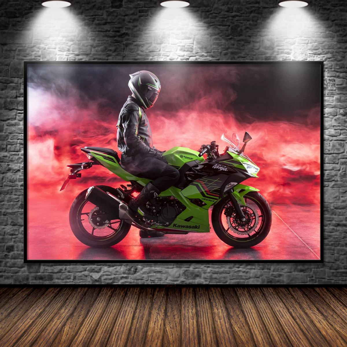 Superbike Kawasaki Ninja 400 Sport Motorbike 4K Posters Fabric Prints Modern Wall Art Canvas Paintings Home Living Room Decor