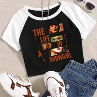 New Album the Life of a Showgirl 2025 Crop Top Shirt Sexy Girls Short Sleeves Shirt Fan Gift
