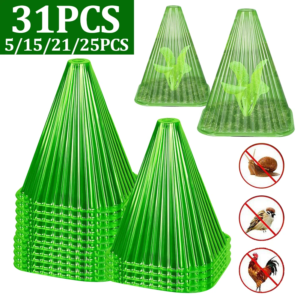 

5-31PCS Green Garden Cloches Against Snails/weather Influences For Plant Care And Protection Effective Plant Protection Covers