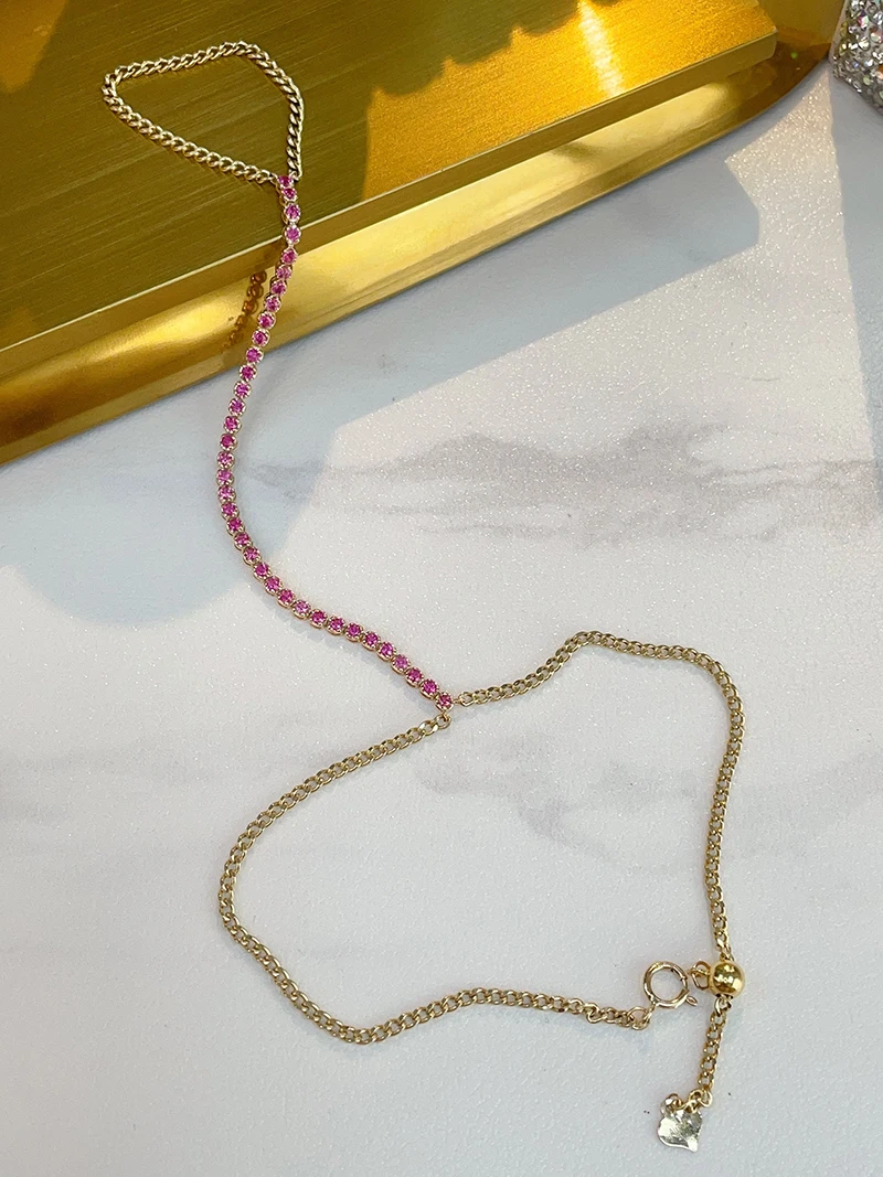 KUGG 100% 18K Yellow Gold Bracelet Fashion Design Real Natural Color Sapphire/Ruby/Pink Sapphire/Emerald Bracelet for Women