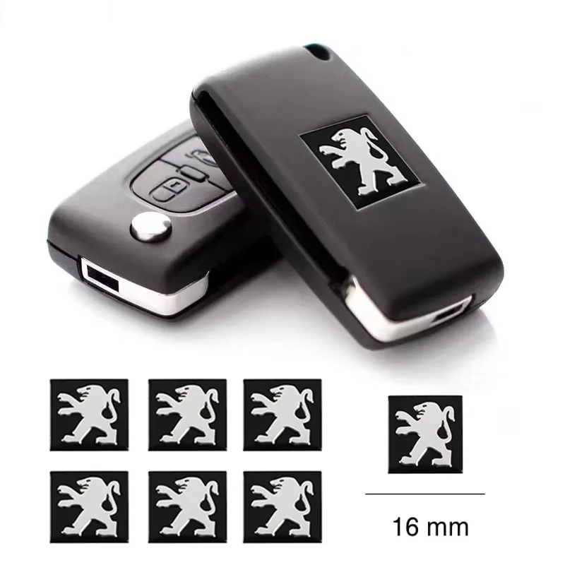 Car Remote Key Sticker Aluminum Emblem Decoration Decal For Peugeot 206 207 308 307 208 107 508 301 406 607 106 407 205 3008 408