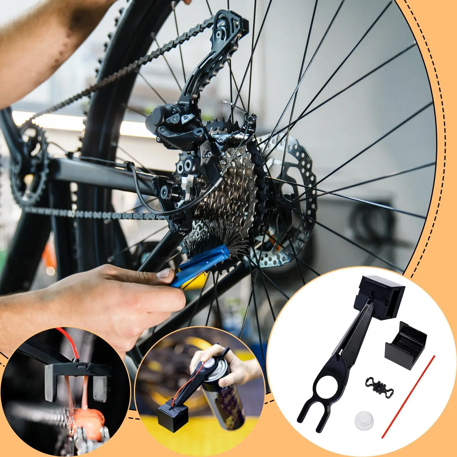 

Bike Chain Oiler Lubrication Attachment Motorcycle Chain Lube Applicator For Home Repair Shops Post-Ride Daily Commuting