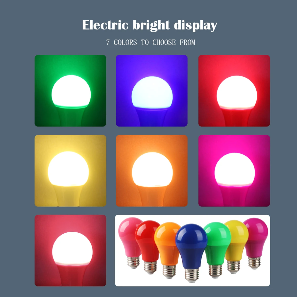 Factory Direct Led Colorful Lamp 6PCS E27 B22 Based  Ampoule 8W AC 100-240V without Flicker A60 lightning for Home Decor