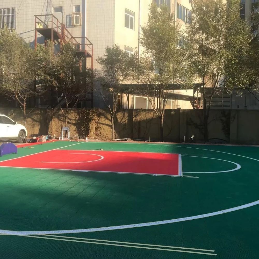 Beable Half Basketball Court Indoor And Outdoor Official Measure 3x3 Sports Interlock Flooring Surface Tiles With Lines LOGO