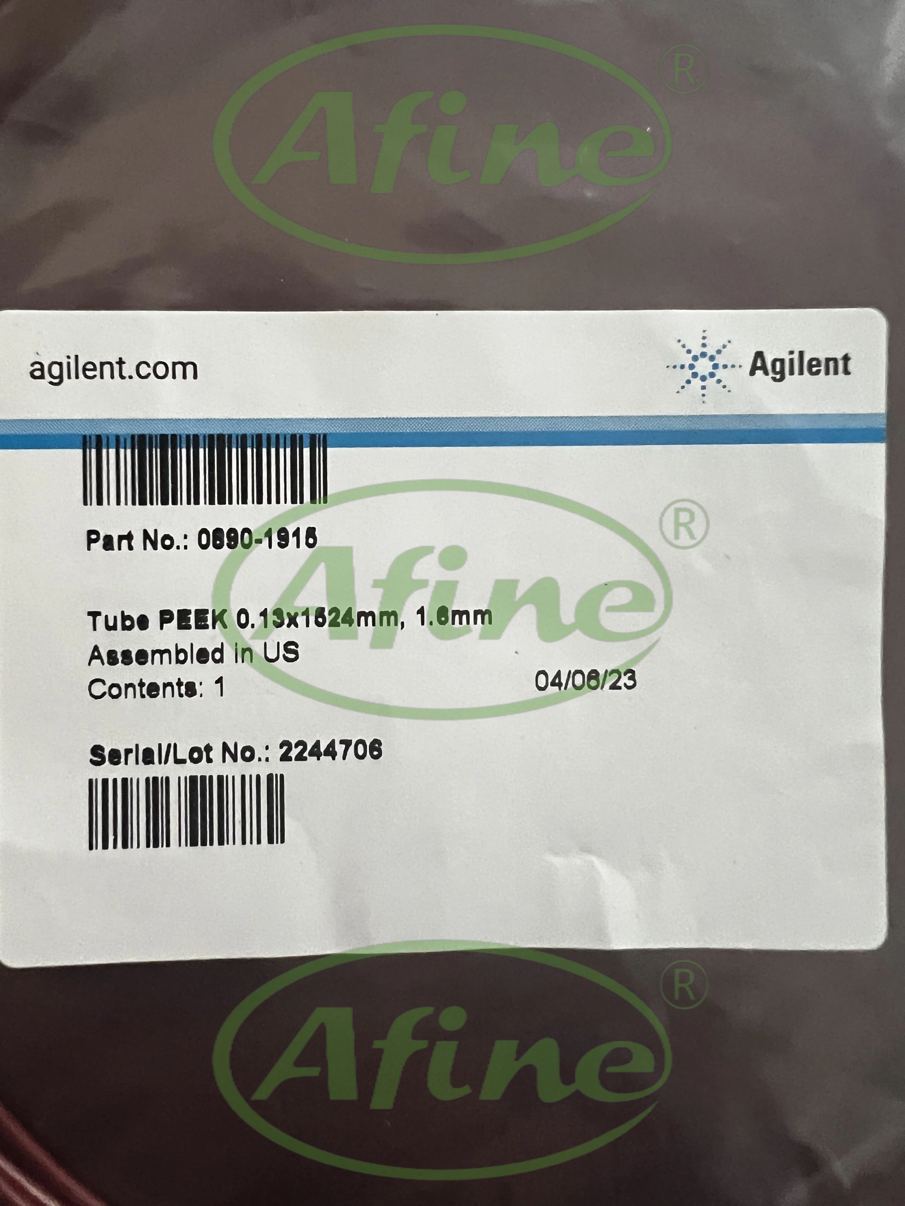 

AFINE Agilent Tubing for HPLC 0890-1915 PEEK 1.6 mm od, 0.13 mm id, 1.5 m, Red