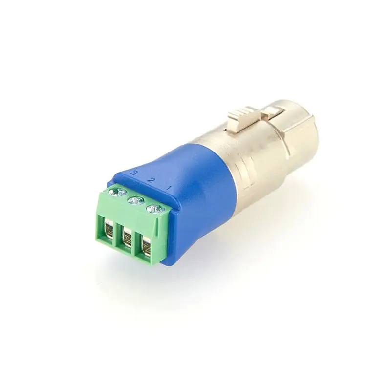 T23C 3-Pin Male XLR To Screw Terminal Adapter Solderless XLR Terminal Block Microphone Audio Connector For DMX512 PCM-06678
