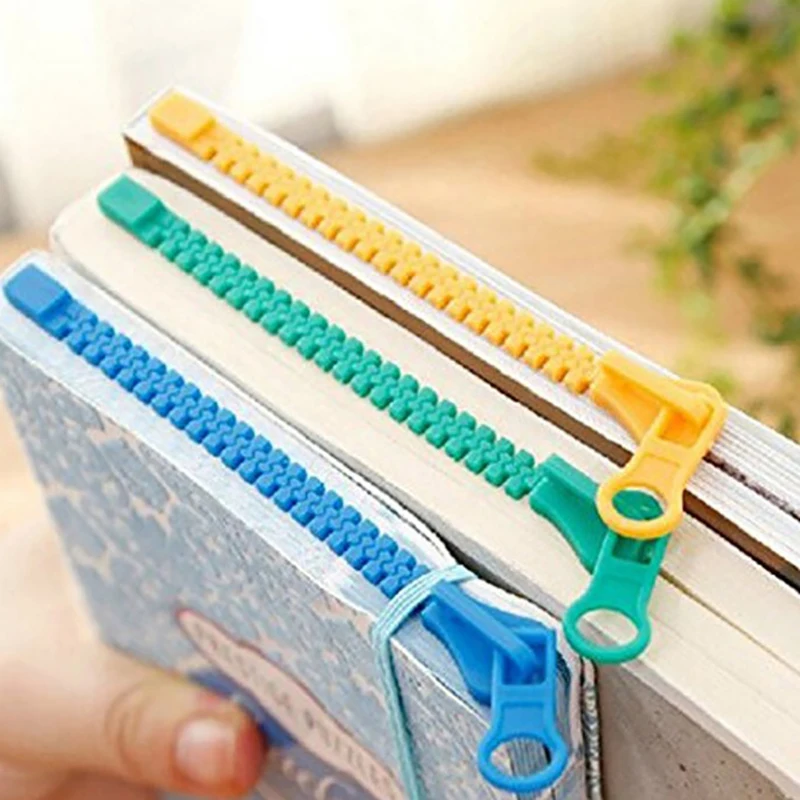 1Pc Creative Zipper Bookmark Kids Funny Reading Book Folder Page Clip Cute Book Mark Novelty Stationery Gift For Boys Girls