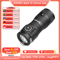 Sofirn SC13A Black 519A LED 1300lm Anduril 2.0 Mini EDC 18350 Flashlight 5000K Keychain Emergency Torch