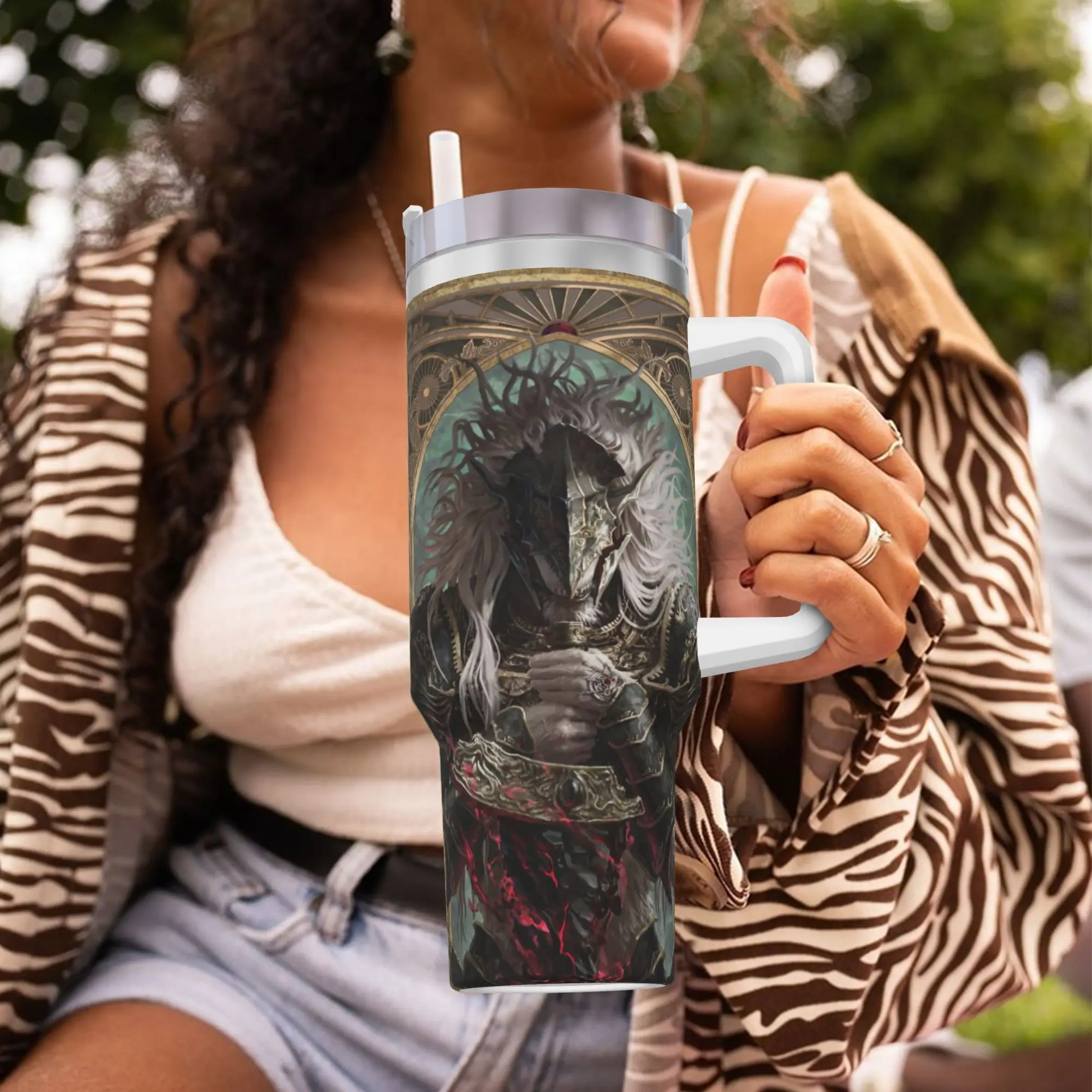 Elden Ring Stainless Steel Tumbler  Camping Car Mugs 40oz Thermal Cups Insulated Cold and Hot Milk Tea Water Bottle view 5