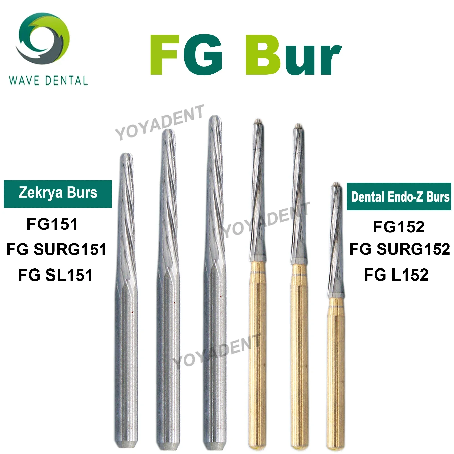 WAVE Dental Tungsten Carbide Burs Dental Strawberries FG Burs For High Speed Handpiece 5Pcs/Pack