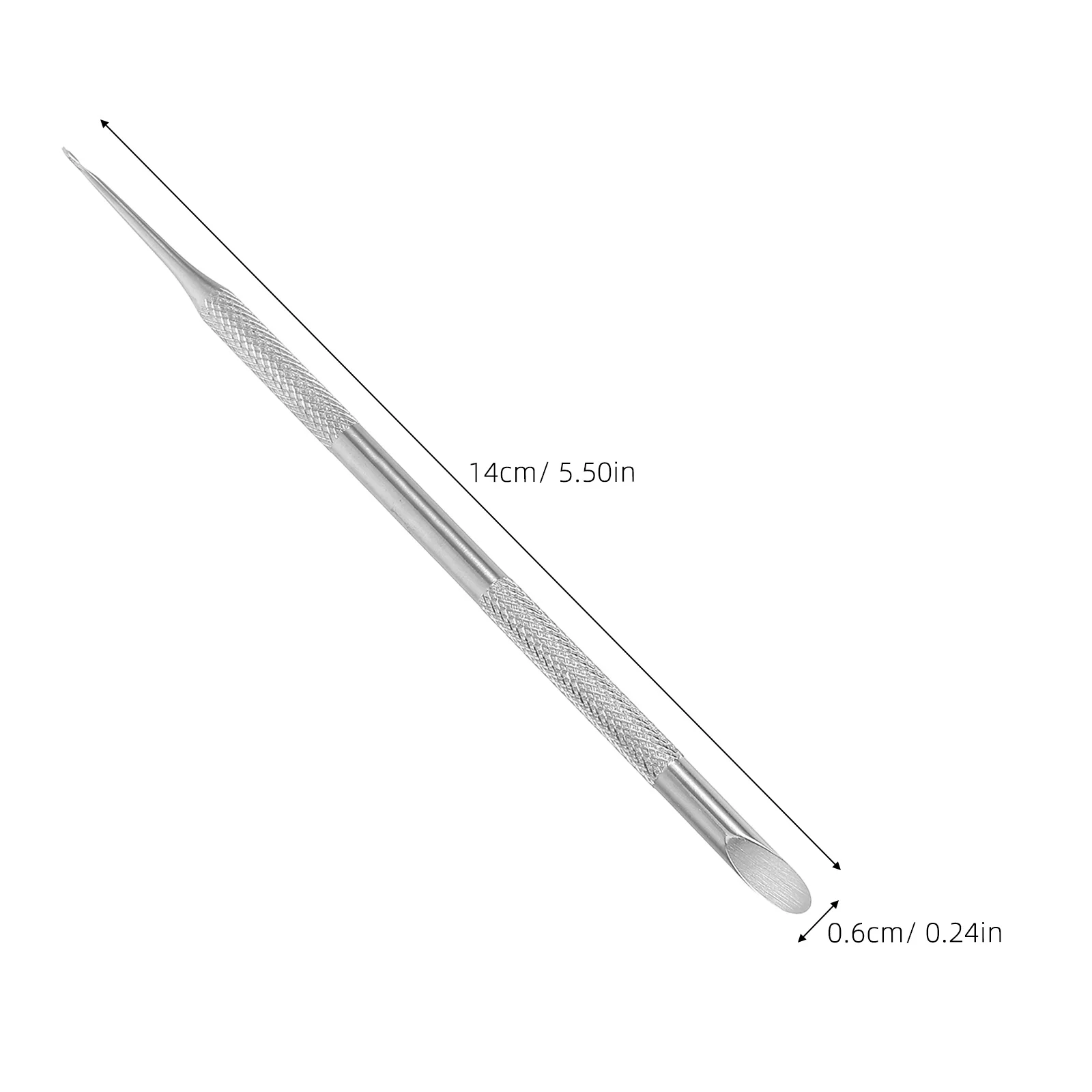 Ergonomische metalen nagelriemschuiver ronde schuine uiteinden voor manicure nagelverzorging anti-thuis salon nagelduwgereedschap