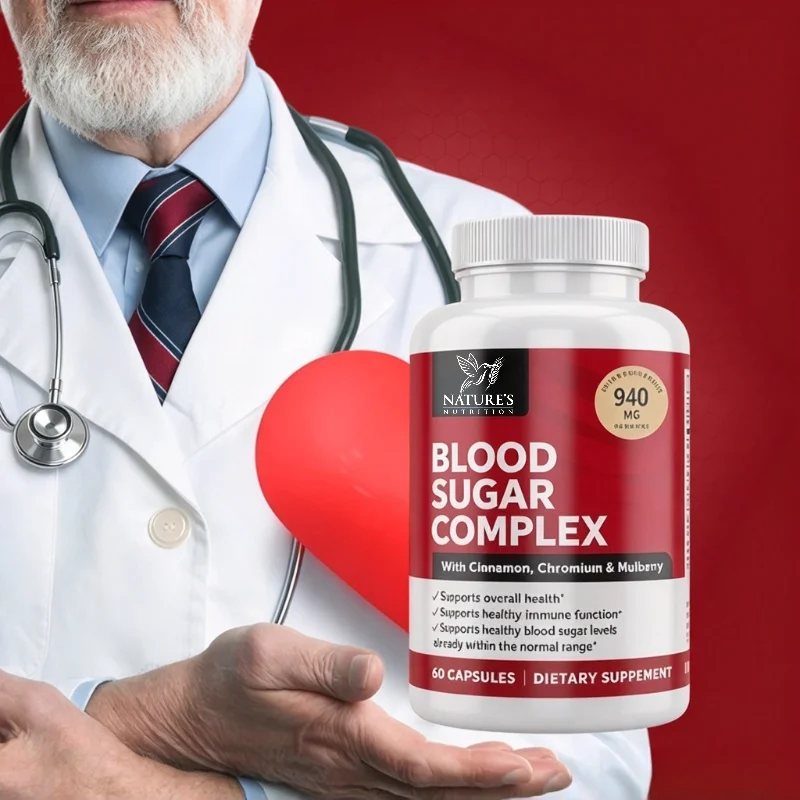 Blood Sugar Complex–20 Active Ingredients Including Cinnamon Chromium Bitter Melon Mulberry 60Capsules Supports Immune Function