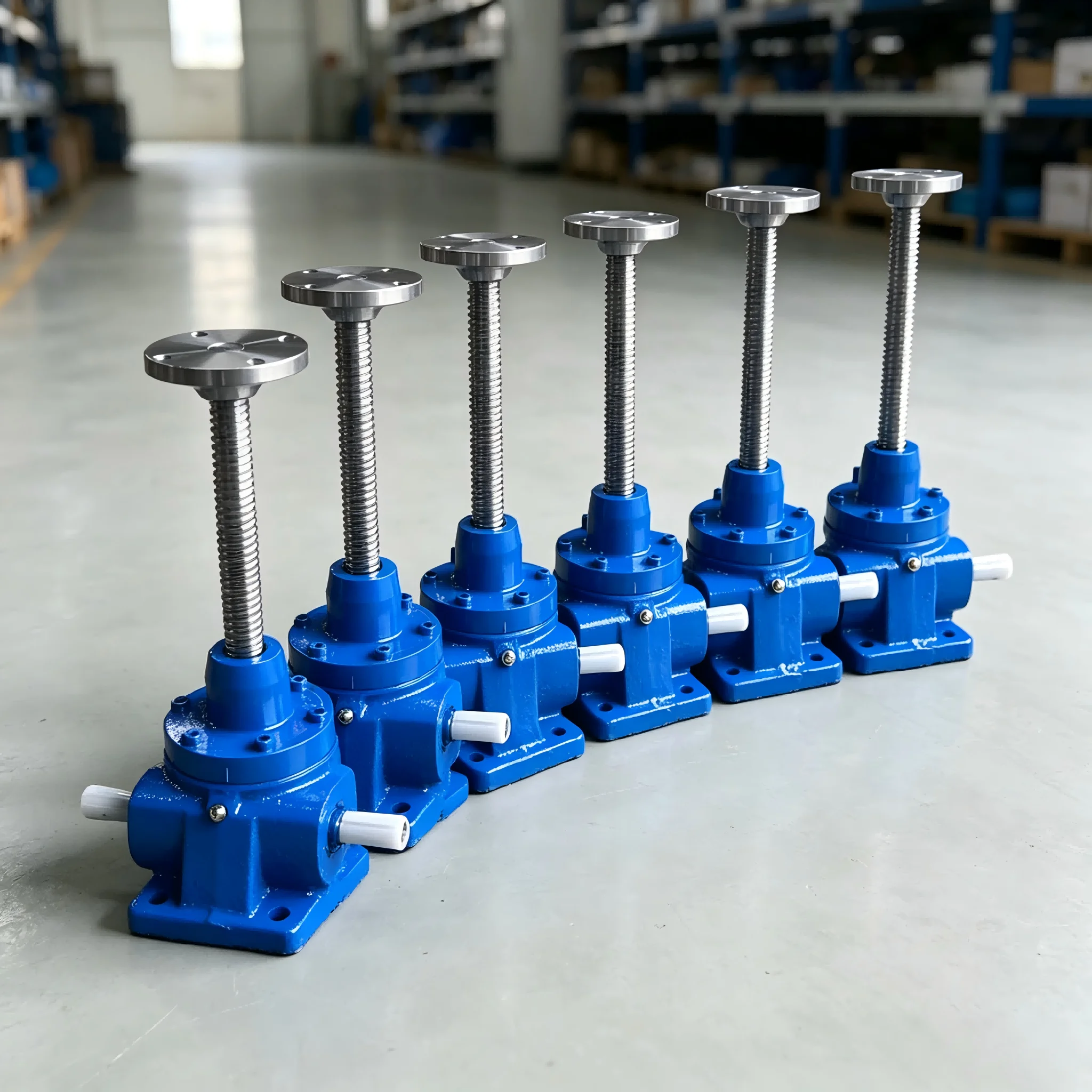 Heavy 100 Ton Worm Gear Screw Lifter Self-Locking Trapezoidal Lead Screw Cast Iron Housing Jack for Steel Plant Use