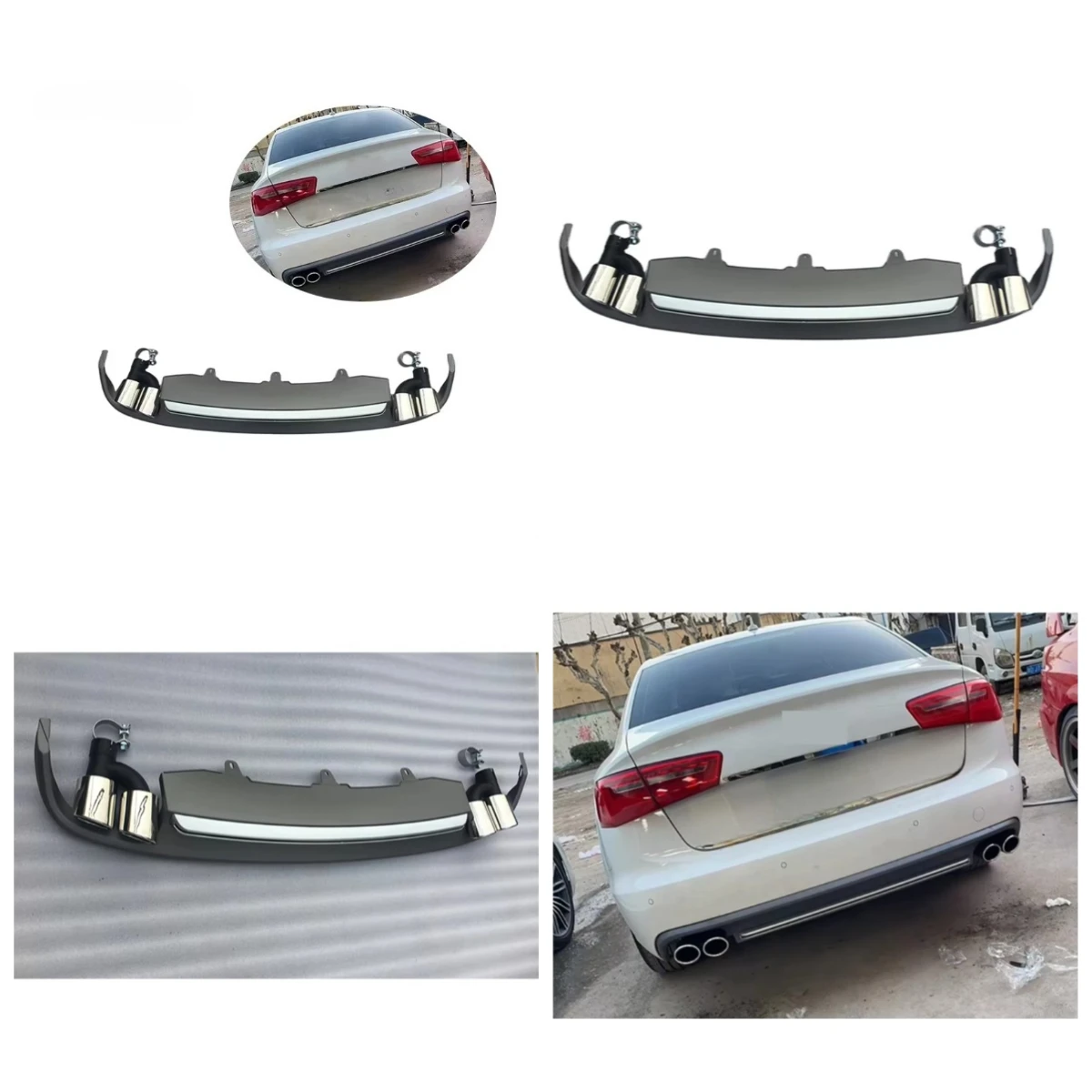 

Car Parts S6 Rear Diffuser Tailpipe for A6 C7 Rear Bumper 2012 2013 2014 2015