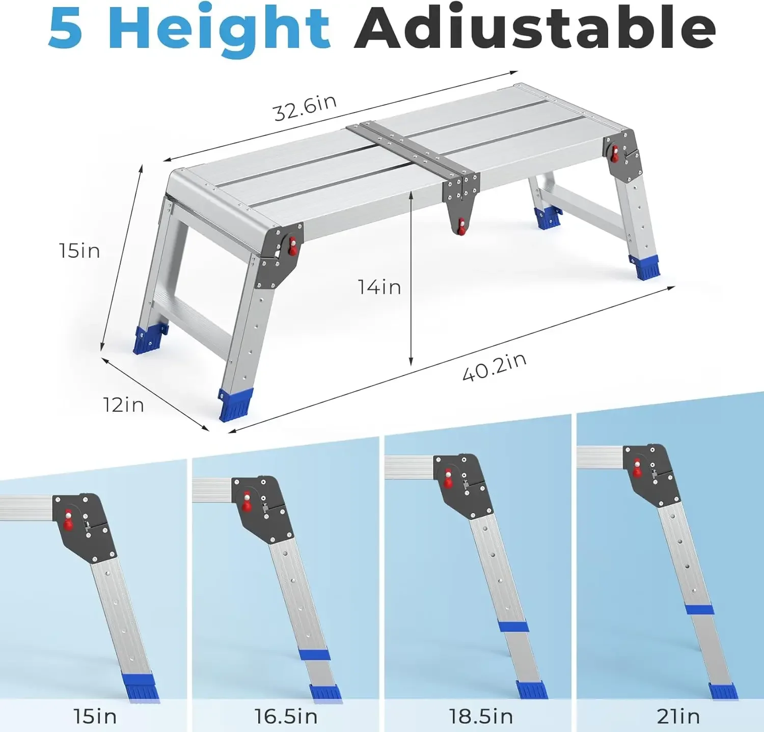 Adjustable Height Step Stool for Adults, 33