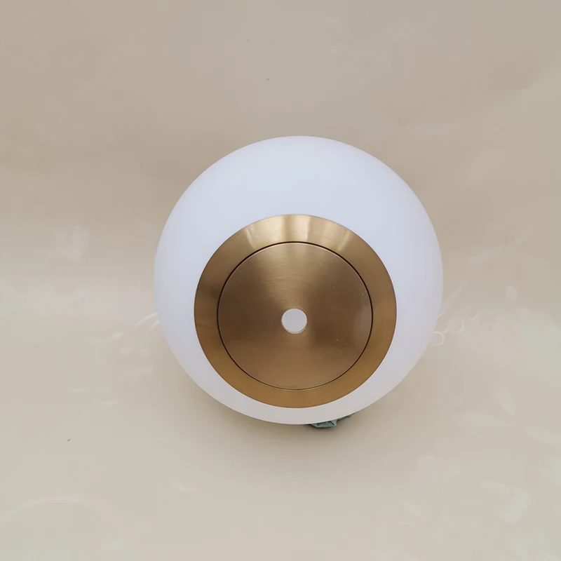 Milk White Frosted Glass Lampshade With Metal Cover DIY Sphere Glass Cover Shell Accessories G9/ E14/E27Thread Magic Bean  Cover