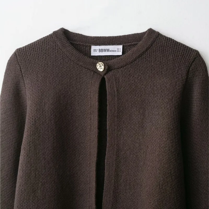 المرأة شرابة سترة متماسكة الخريف عادية س الرقبة مشبك واحد بلون طويل الأكمام سيدة معاطف مرونة الإناث القمم