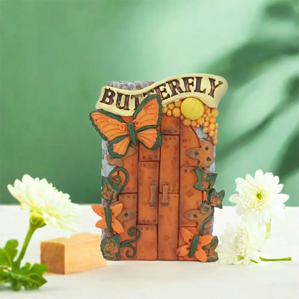 الإبداعية لطيف قزم الجنية الباب تمثال الراتنج الحرف مضحك مصغرة حديقة الباب اليدوية حديقة الجنية بوابة عيد الميلاد الديكور #3